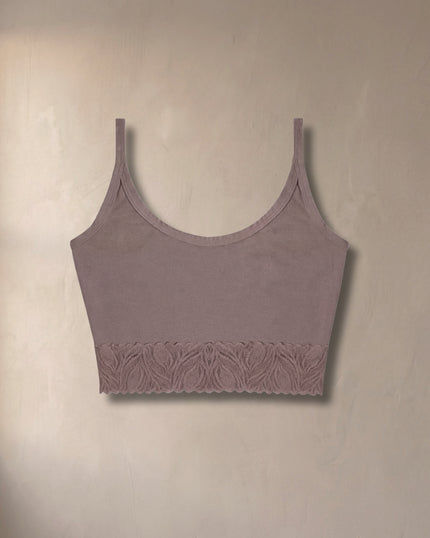 Lace Crop in True Taupe