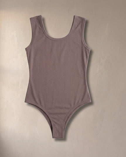 Tank-Thong Bodysuit in True Taupe