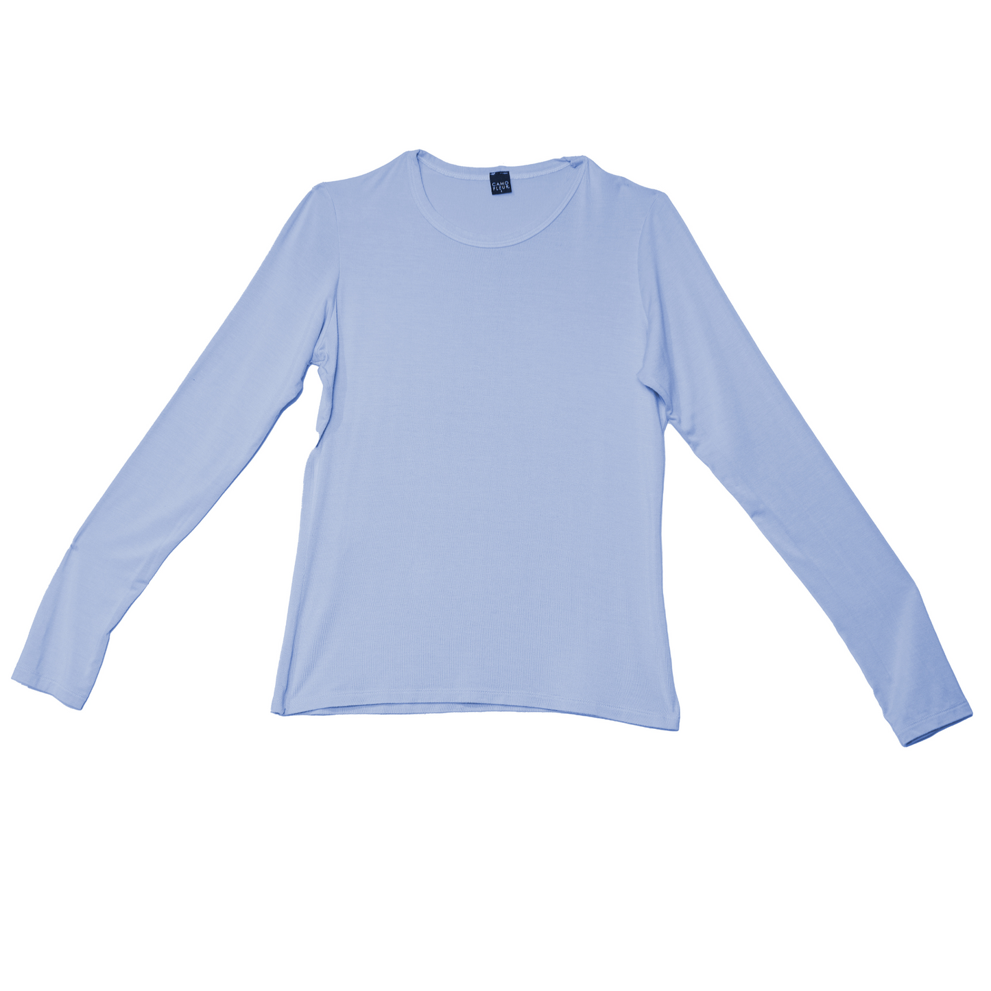 flat of camofleur longsleeve loungetop in chambray blue
