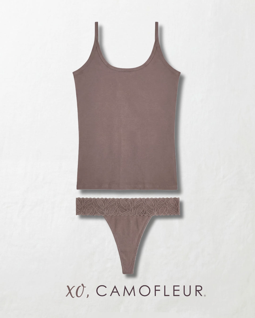 Limited Edition XO Thong + Scoop Tank Long in True Taupe