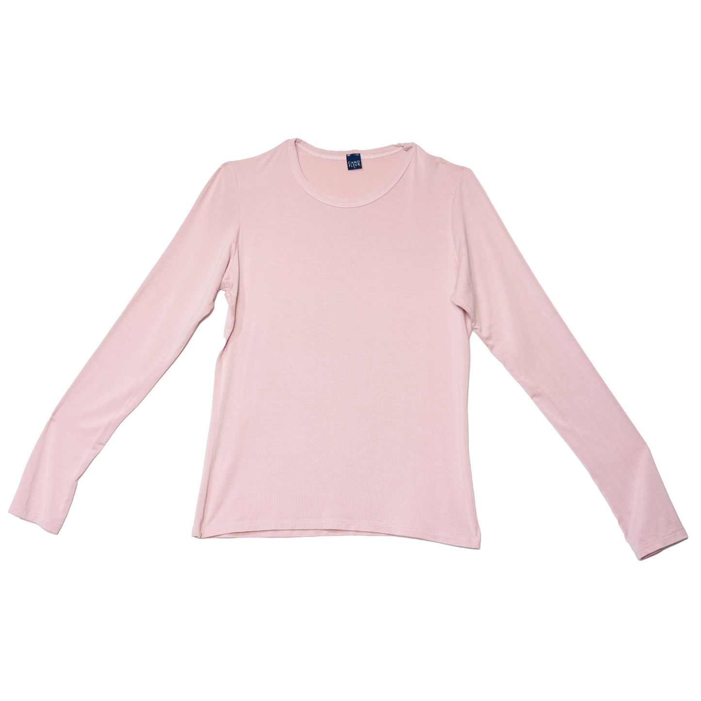 Pink long-sleeve shirt on a white background
