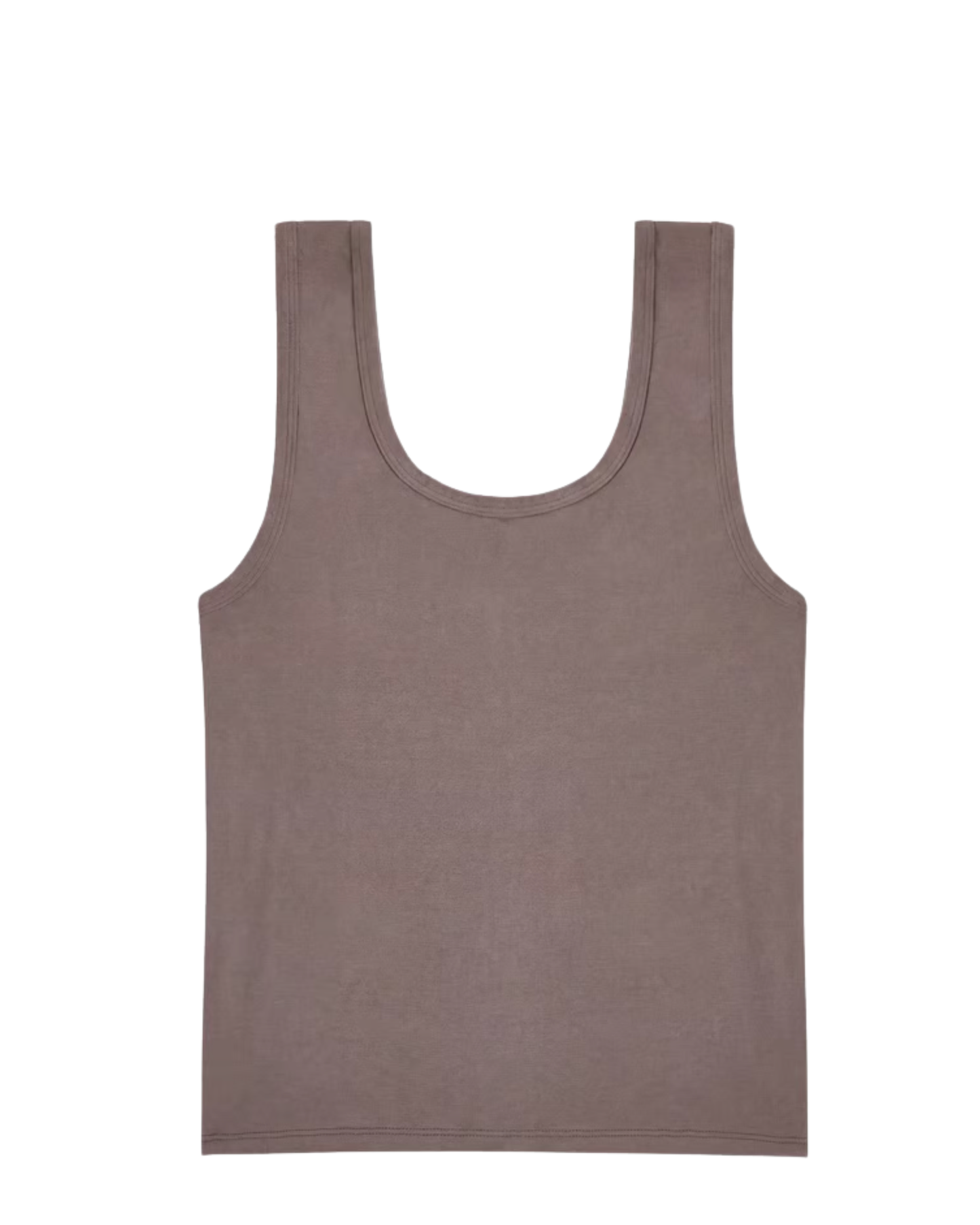 taupe classic tank made of bamboo-cotton from camofleur against a white background