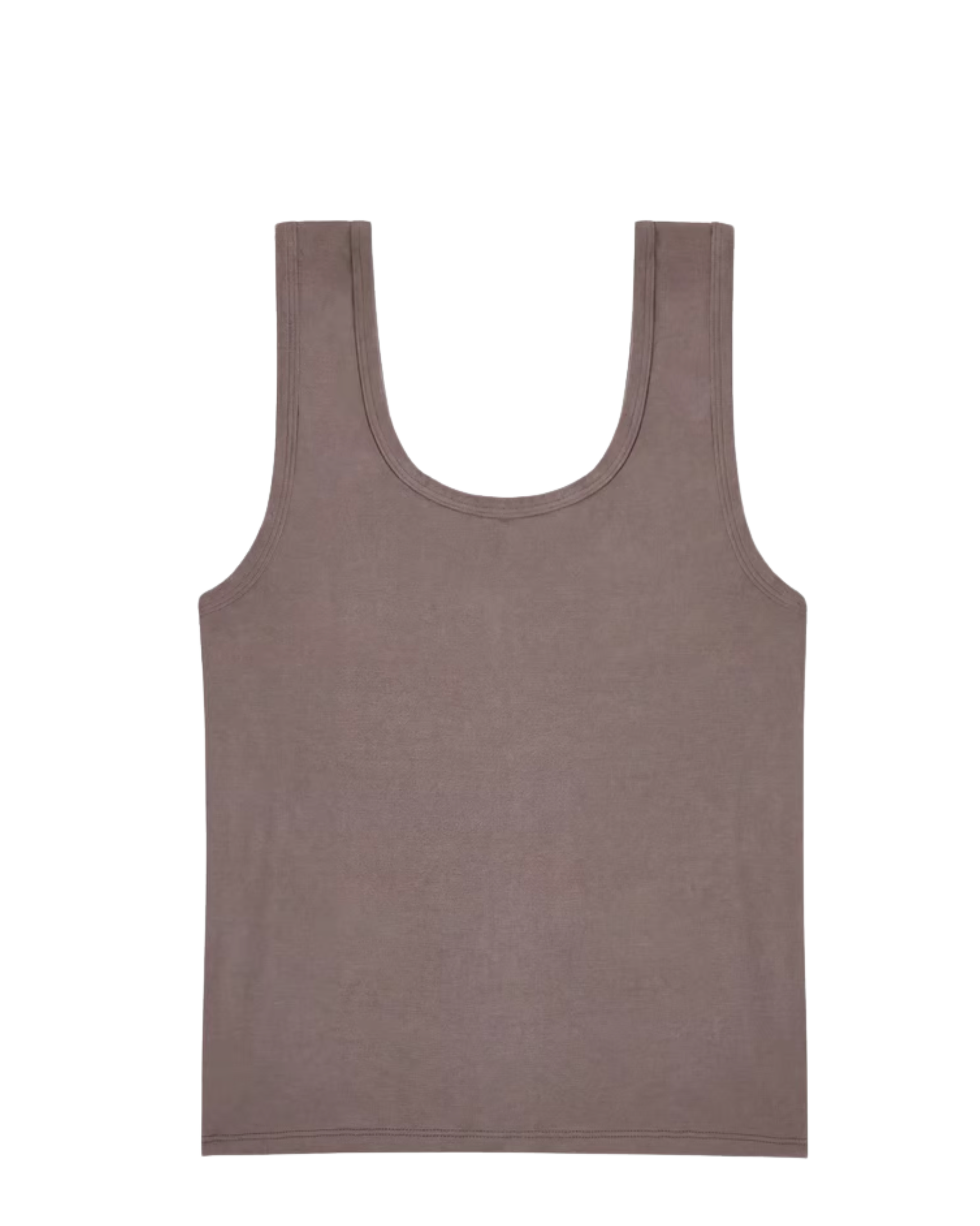 taupe classic tank made of bamboo-cotton from camofleur against a white background