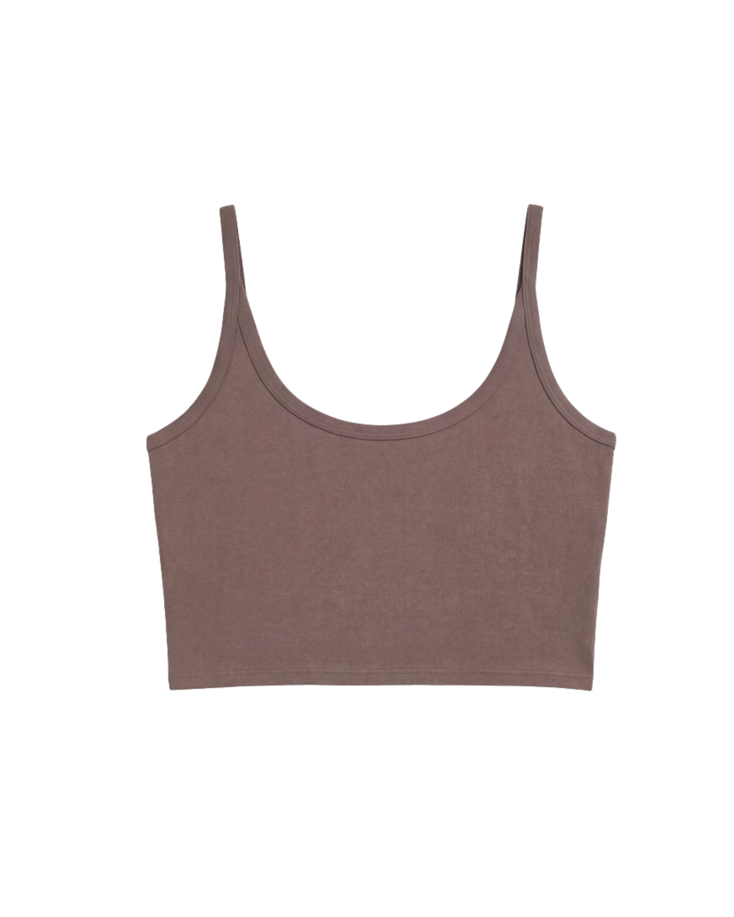taupe crop top from camofleur made of bamboo-cotton against a white background